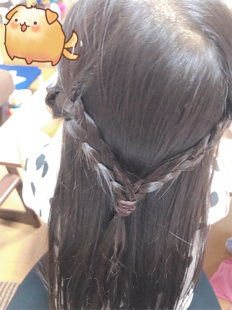 子どものまとめ髪ヘアアレンジ 時短 三つ編みドキンちゃん O型母の双子妊娠と育児