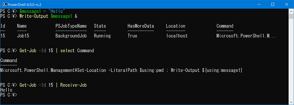Powershell 6 0からジョブの実行に が使える様になります しばたテックブログ