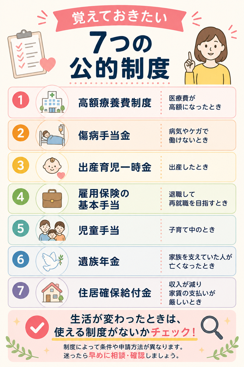 覚えておきたい7つの公的制度