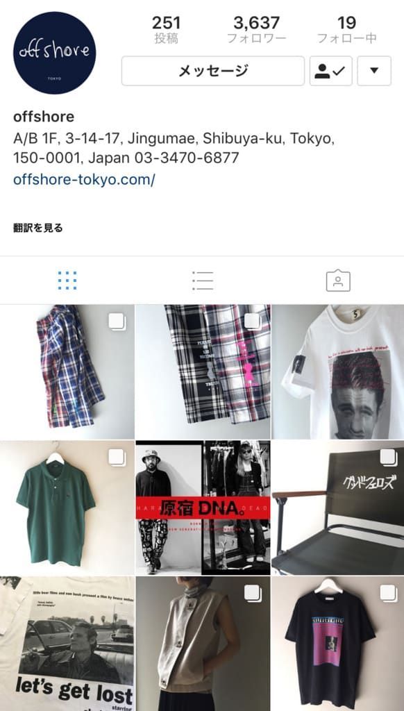 offshore tokyoさんのInstagramページ