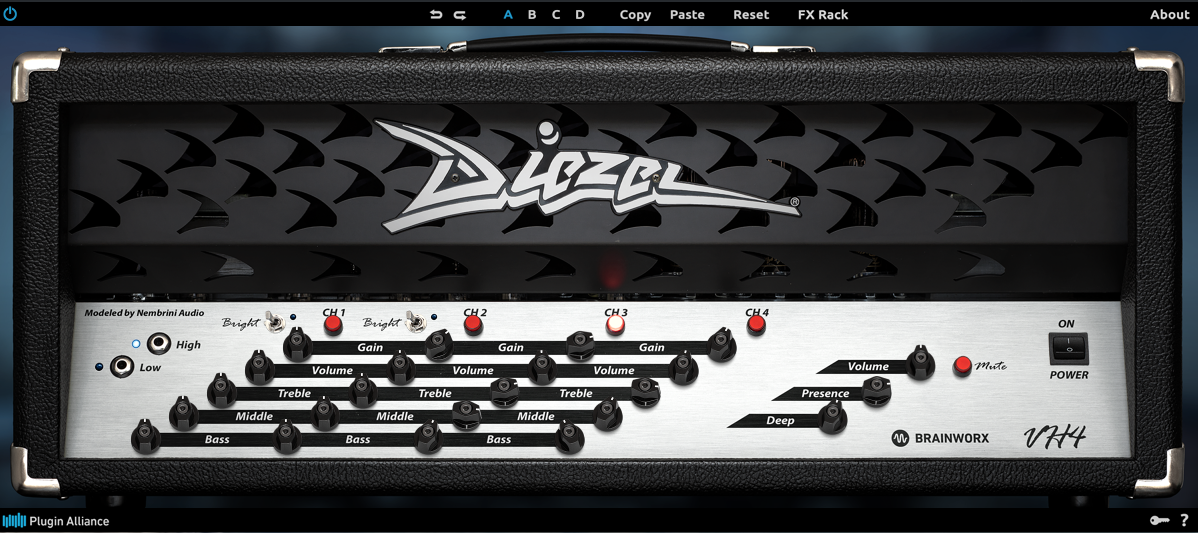 BRAINWORX Diezel VH4 プラグイン レビュー - ギター_メタル_stratakk