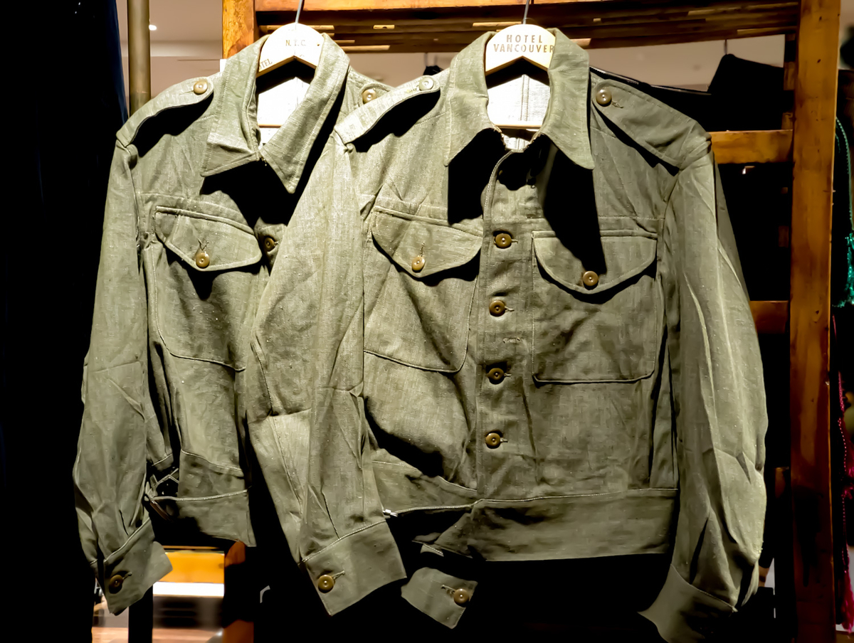 BRITISH ARMY イギリス軍 グリーンデニム ガウン ヴィンテージ British Army Green Denim Gown Coat イギリス軍 グリーンデニム
