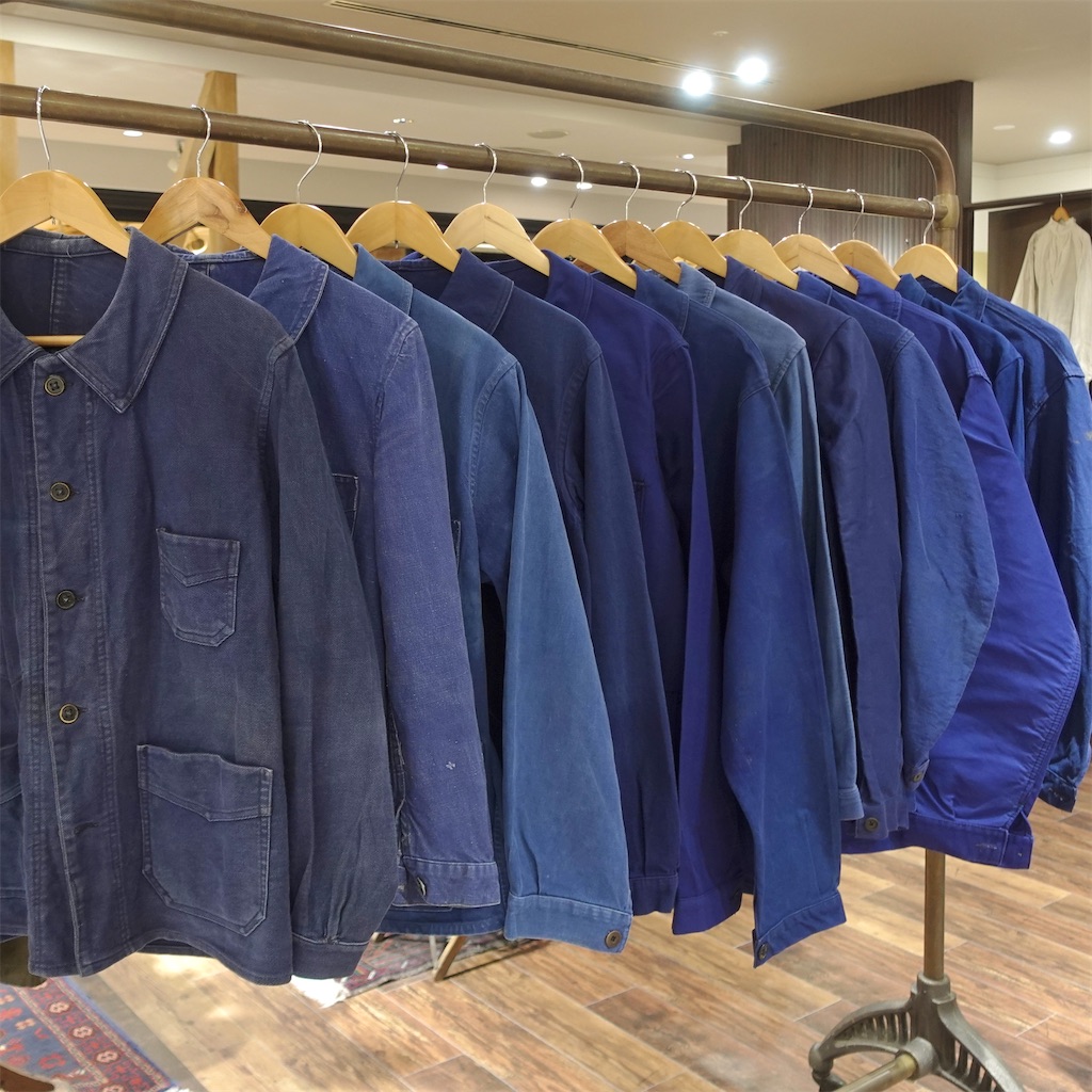 00s LANDS'END フランス ワーク ジャケット サンプリング 古着 90s LANDS' END 本革 レザー襟 ダック ハンティング