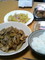 8月27日、晩ごはん・ごぼうと鶏肉の炒め煮、じゃがマヨ炒め、等