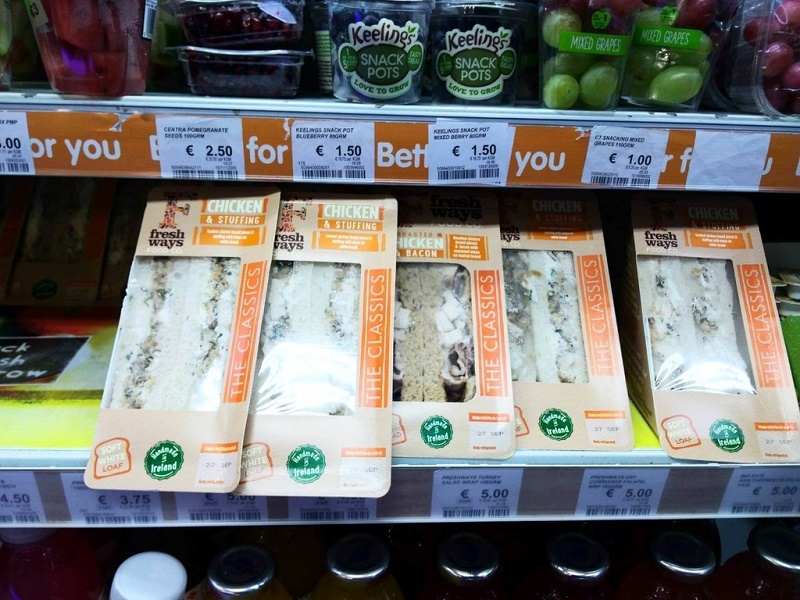 ゴールウェイで売られているサンドウィッチ