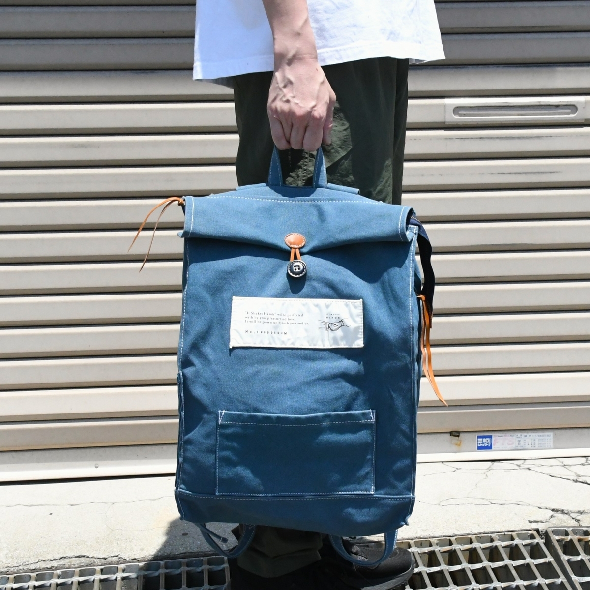 ◇前掛けのリュックサック◇帆布◇リメイク◇ハンドメイド 前掛け