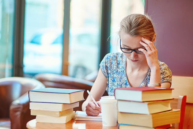 Student studying or preparing for exams