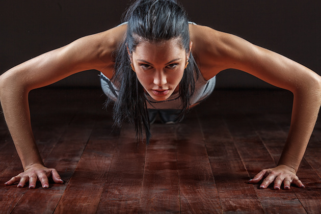 woman pushed from the floor