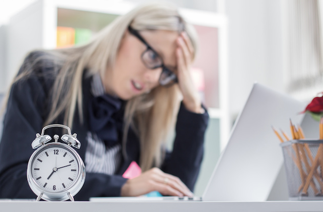 Stressful woman can't finish job on time