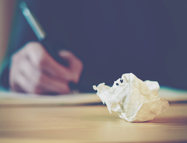 Paper ball during writing