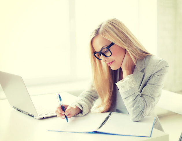 businesswoman with documents