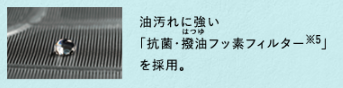 三菱HP画像:抗菌・撥油フッ素フィルター