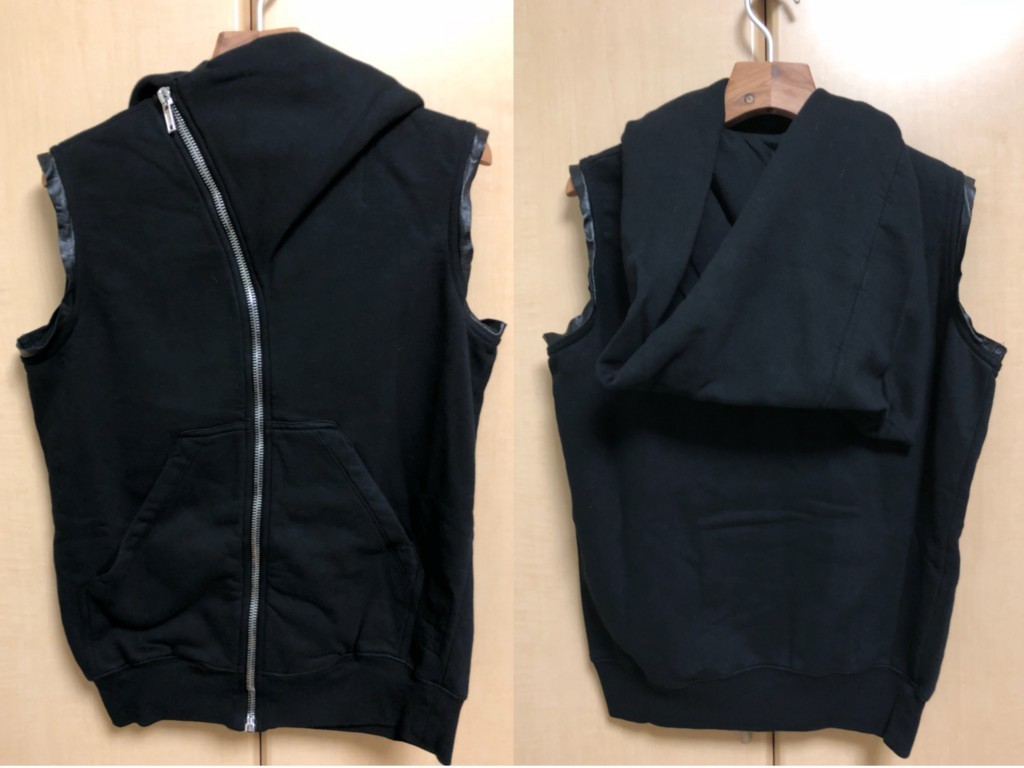 Rick Owens ノースリーブ　パーカー　16ss Rick Owens DRKSHDWノースリーブパーカーの芸術的な佇まいに