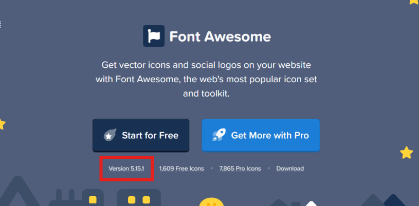 Font Awesomeのバージョン記載場所