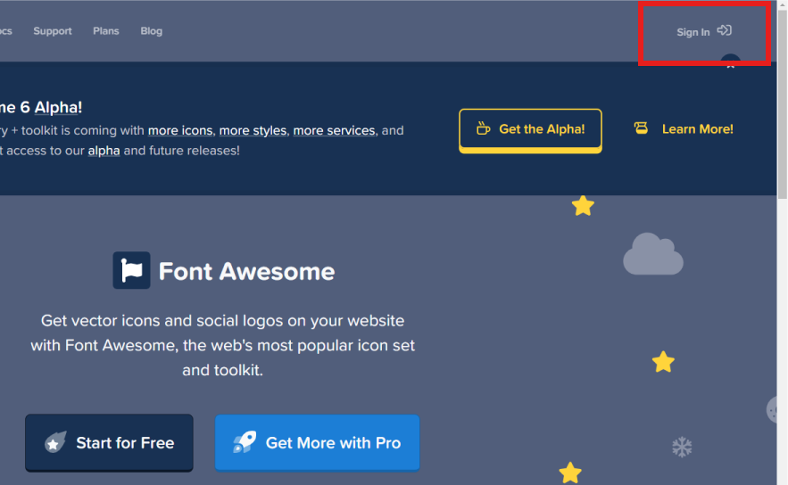Font Awesomeログイン方法
