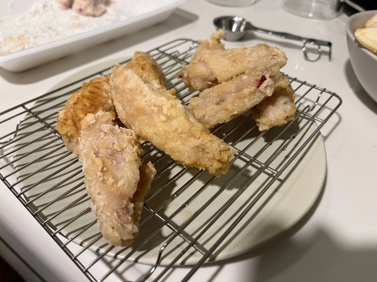 チキンバー再現レシピ、１度揚げ