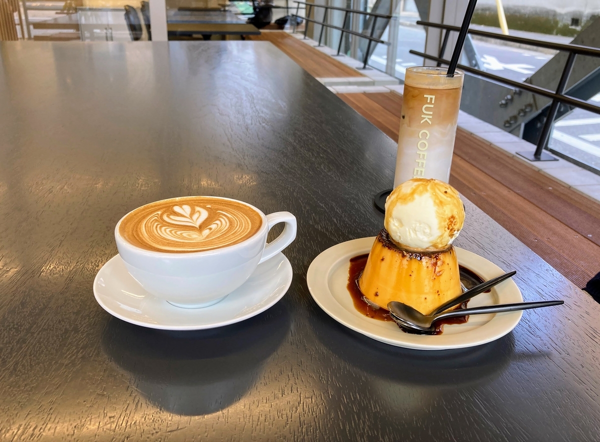 fuk coffee parksで食べたアイスのせプリン！うんまい