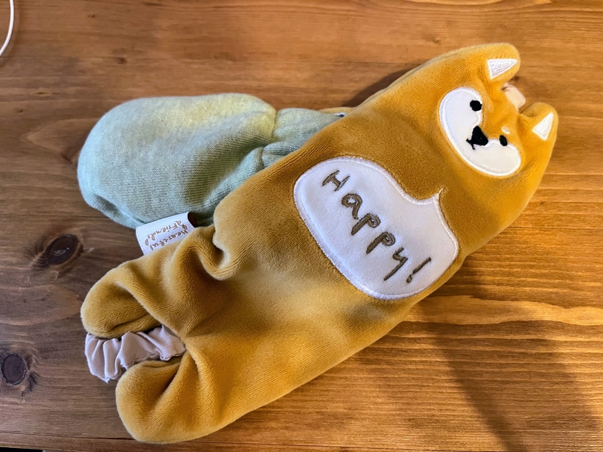 以前購入したホットアイマスクカバーに入れてます