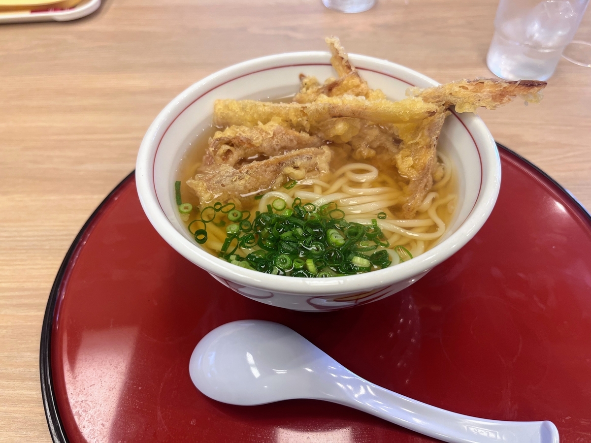 能古うどん屋さんへ。これはごぼう天うどん