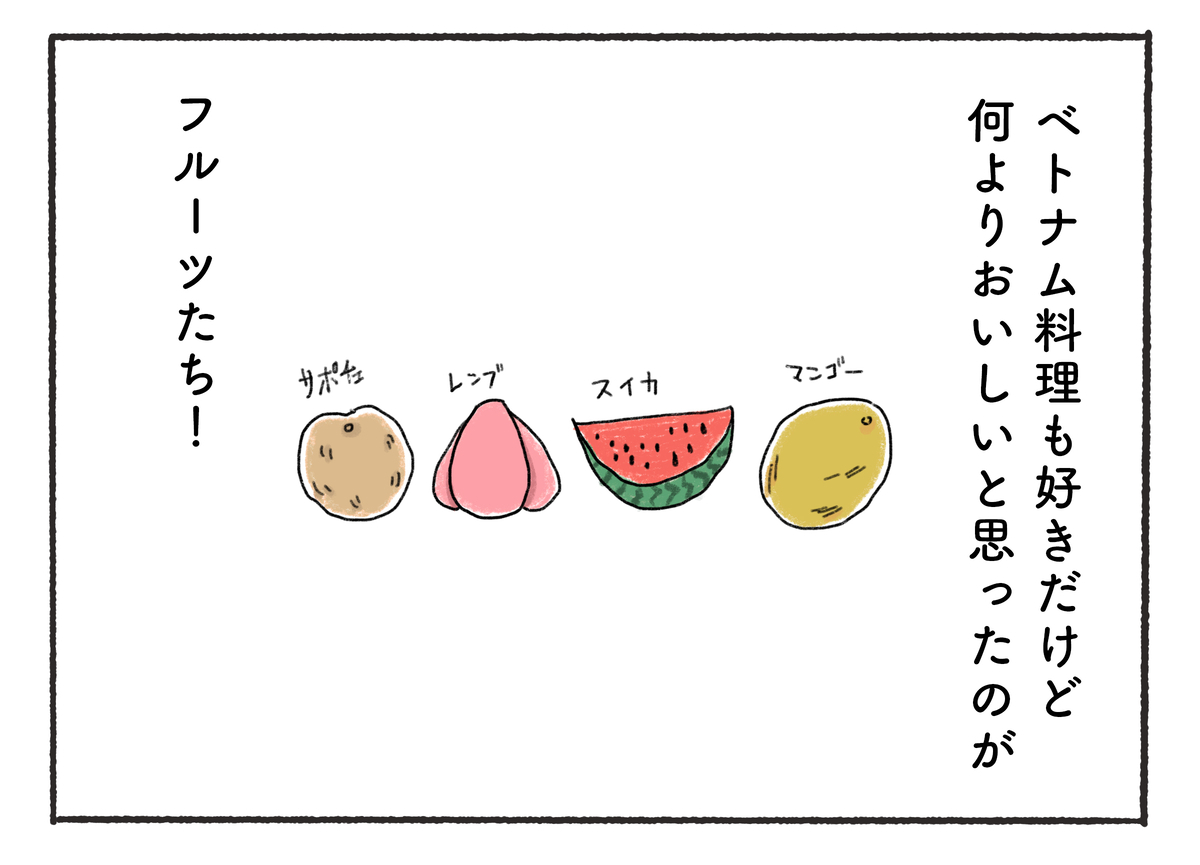 ベトナム料理も好きだけど 何よりおいしいと思ったのがフルーツたち!