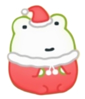 e023ケロリ(白) クリスマス風