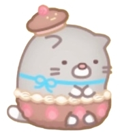 e181ねこのきょうだい(グレー) おかし屋さん風