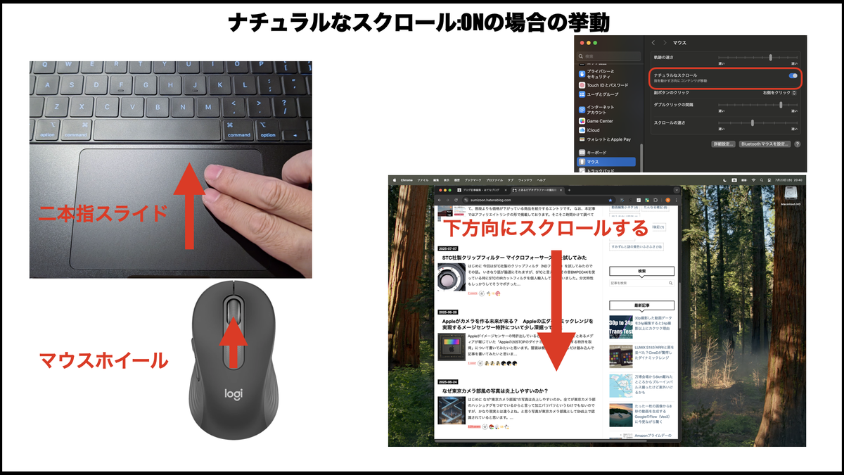 macOSのマウスとトラックパッドのスクロール方向を逆にする必須 