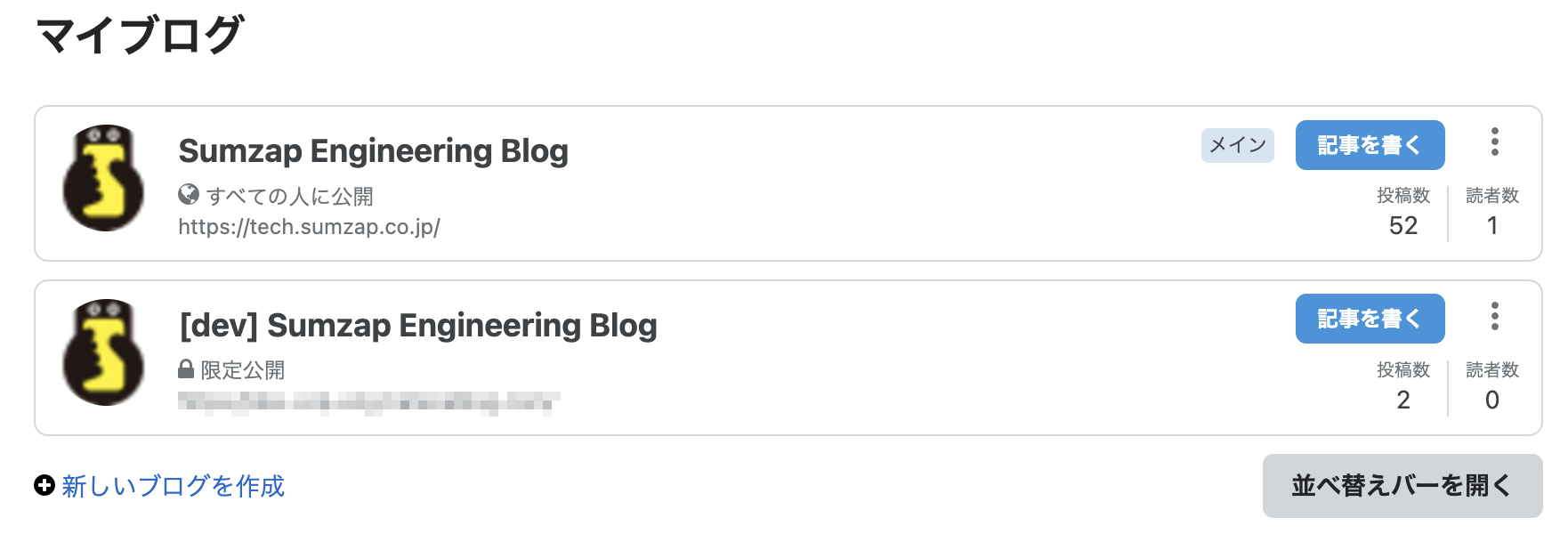 ひとつのアカウントで複数のブログを管理