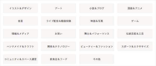 活動ジャンルを選択する