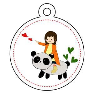 【オリラボマーケット】パンダ号すんこ　アクリルキーホルダー丸型