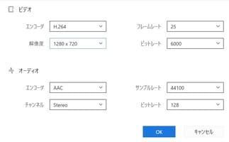 動画出力詳細設定