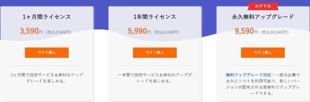 ソフトウェアの価格