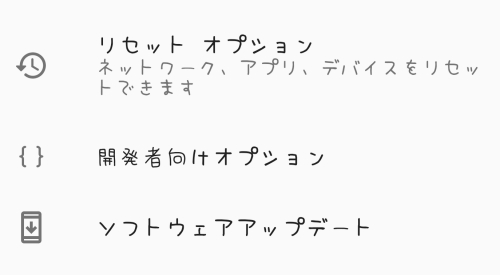 開発者向けオプション