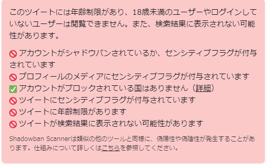 問題のあるツイート詳細表示