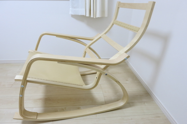 IKEA POANG ロッキングチェア POÄNG ポエング ロッキングチェア, バーチ材突き板/ヒッラレド ダーク