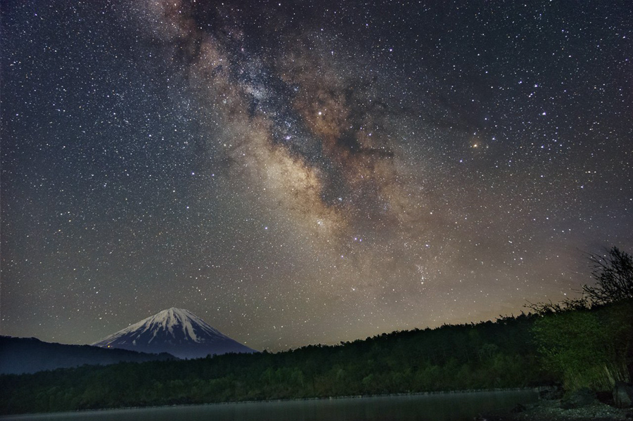 富士山と夏の天の川