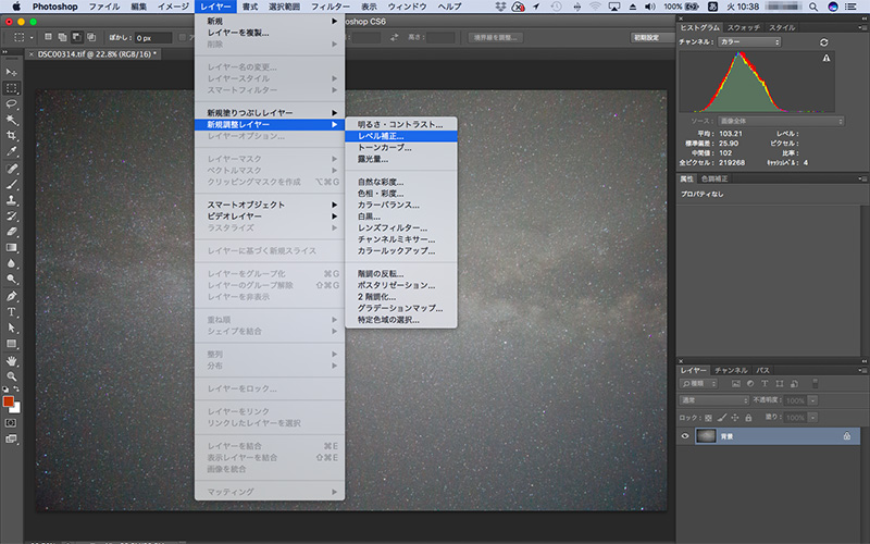 f:id:sunsun_fine:20191120130702j:plain レベル補正レイヤーを作る