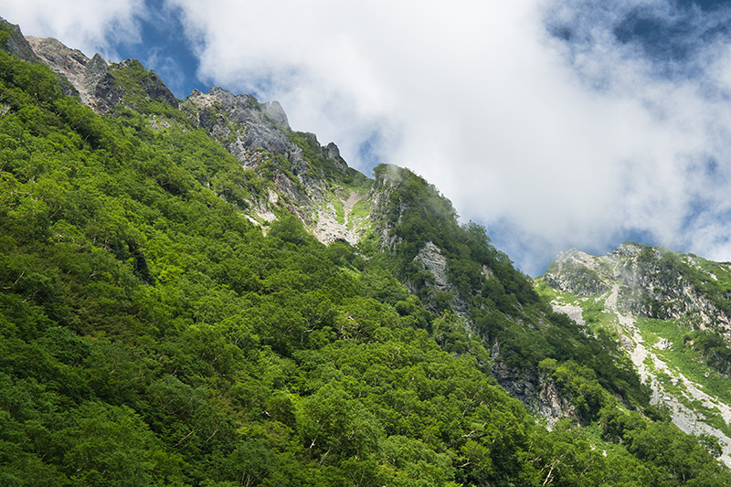 対岸の岩峰