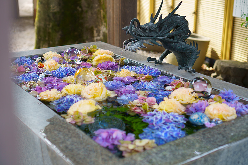 蛇窪神社の花手水