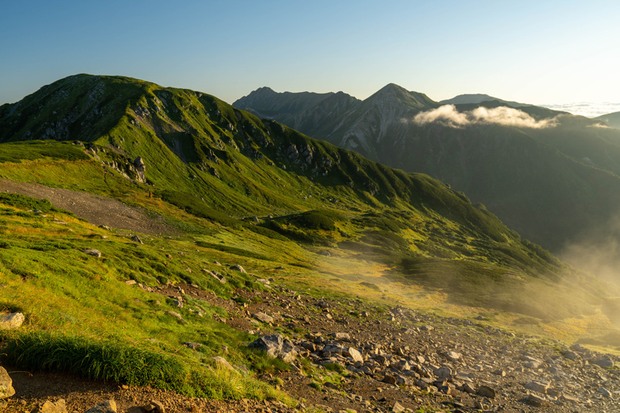 三俣蓮華岳，鷲羽岳，水晶岳