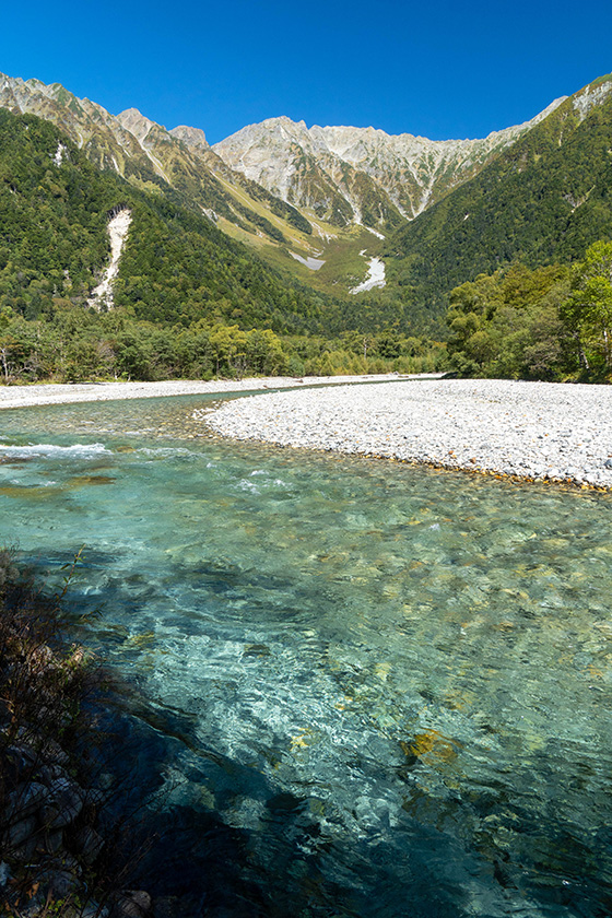 梓川と穂高連峰