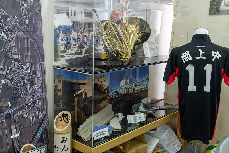 閖上中学校のユニフォームや楽器など