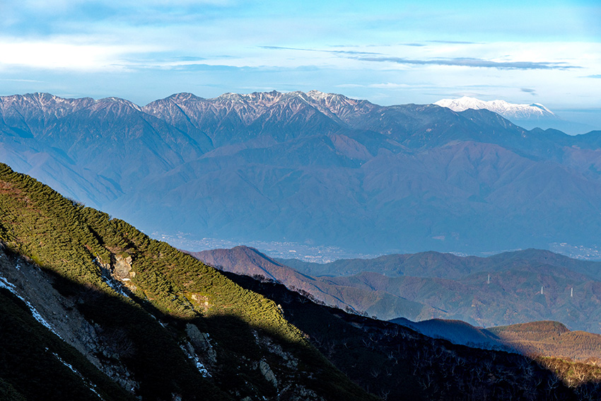 中央アルプスと木曽御嶽山