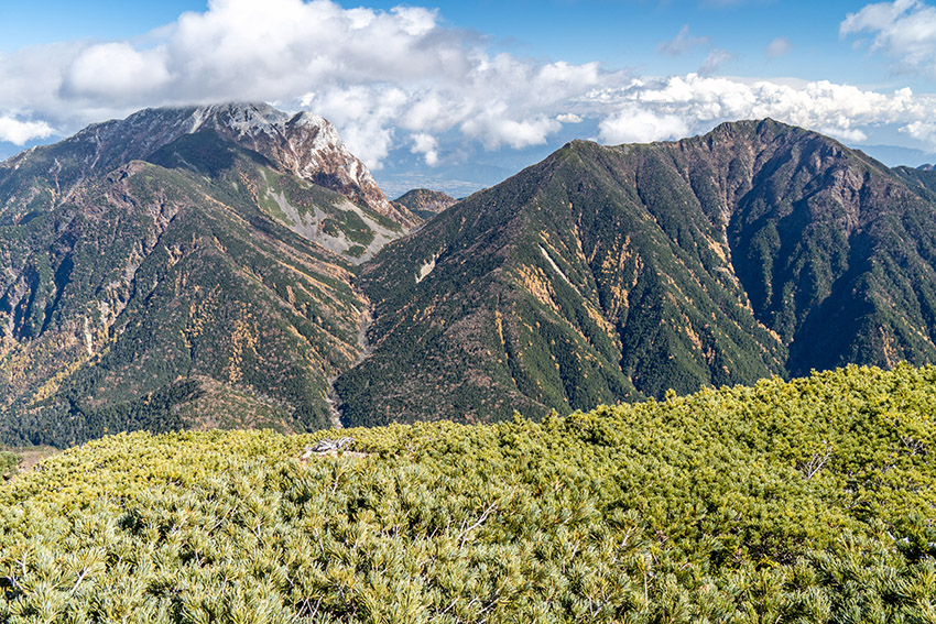 甲斐駒とアサヨ峰，栗沢山