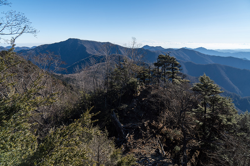 振り返ると雲取山