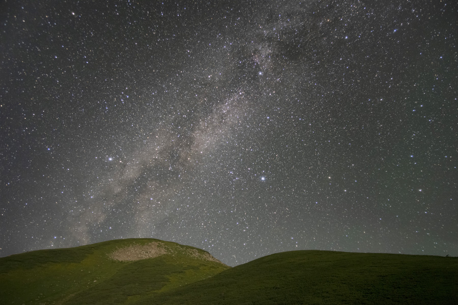 双六岳に天の川