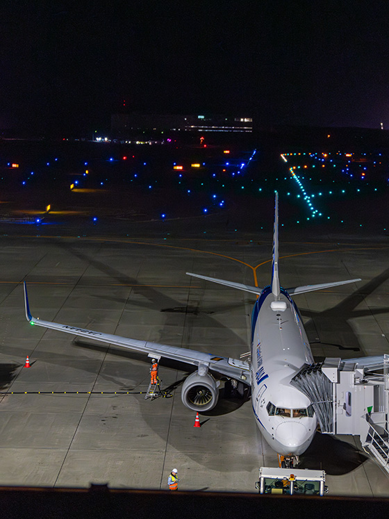 駐機場のANA機