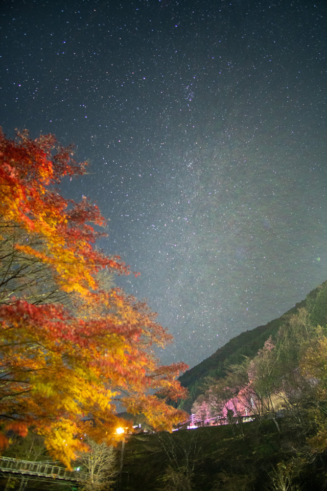 紅葉と星空@丹波山村