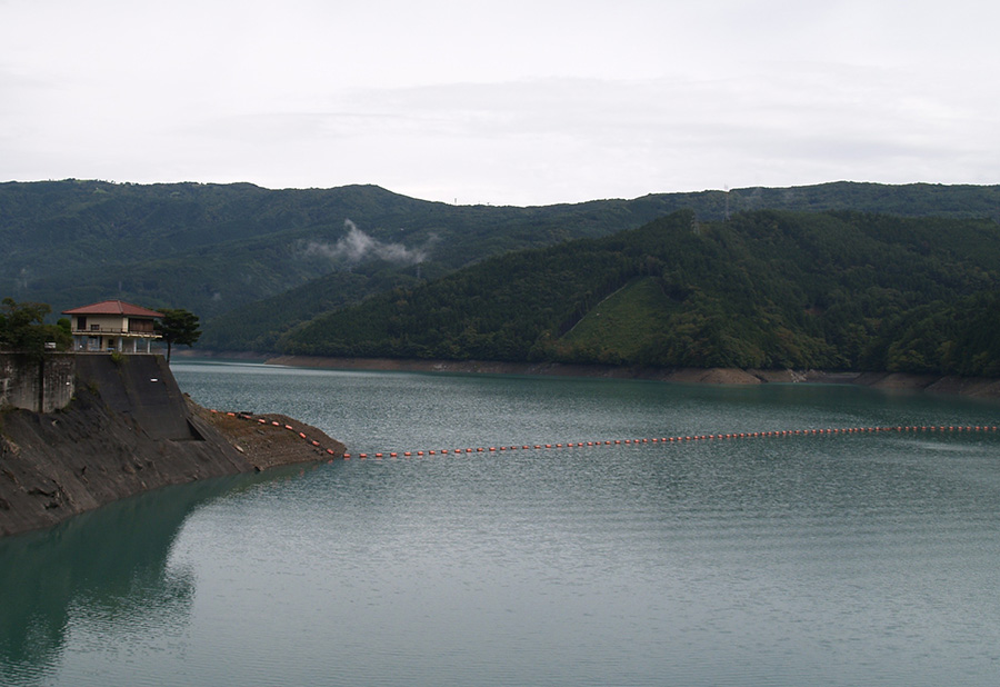 井川湖（この写真の出典は wikipedia です）