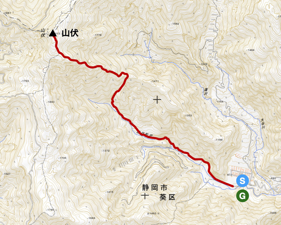 山伏を往復します